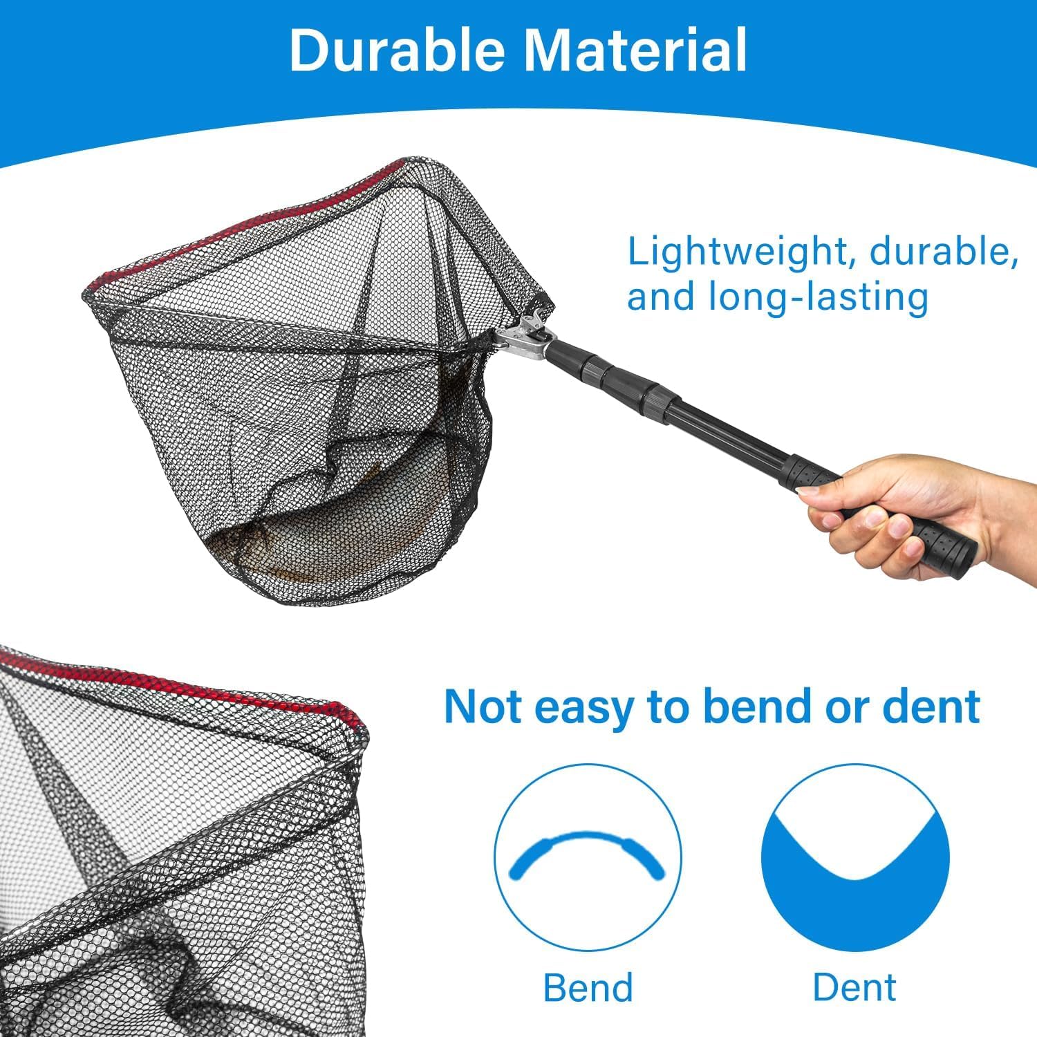 Portable Telescopic Fishing Net with Handle and Storage Bag