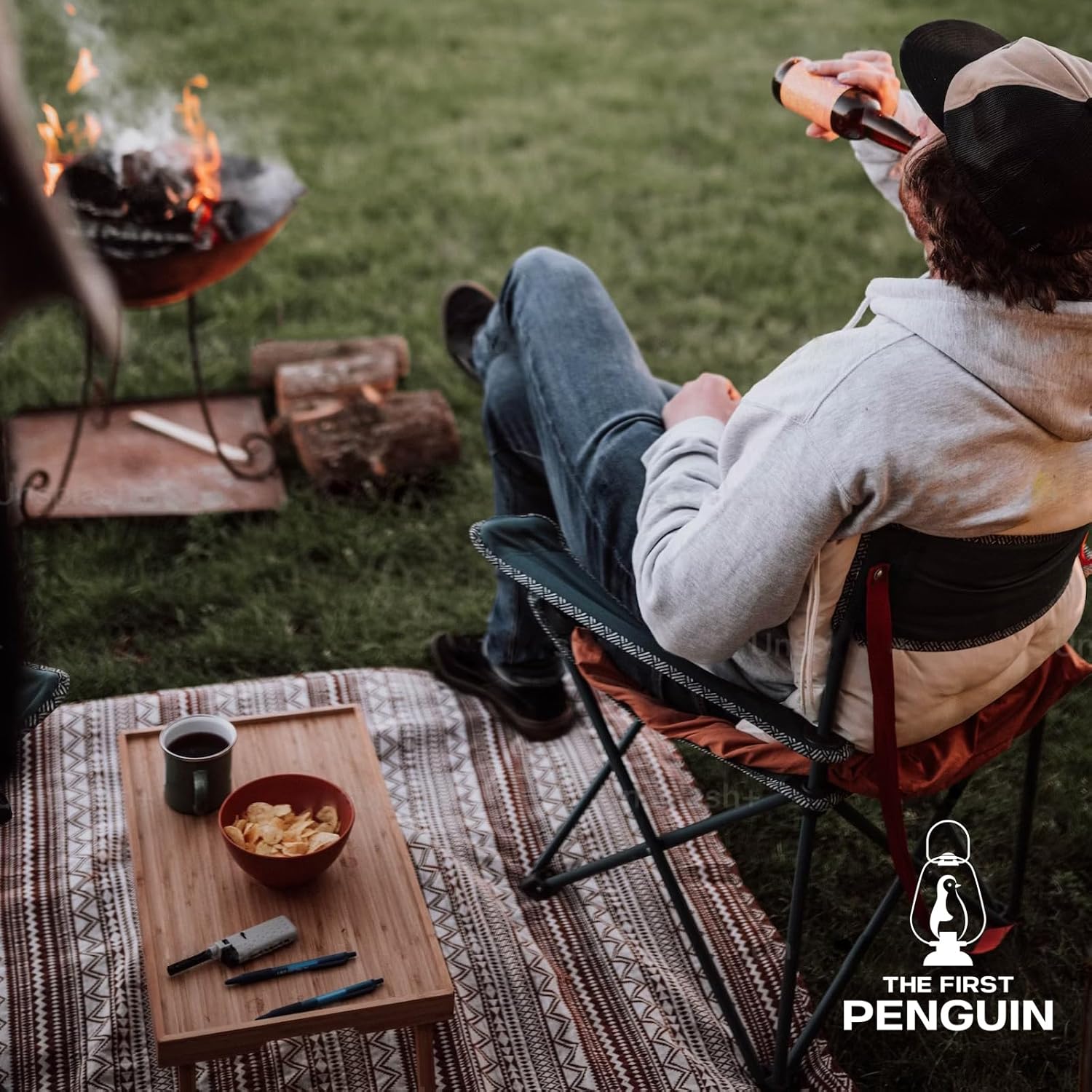The First Penguin Portable Camping Stove - with Carrying Case 10,000 BTU Great for Emergency Preparedness Kit, High Power Butane Stove, Perfect for Camping, Hiking and Emergency-Grey